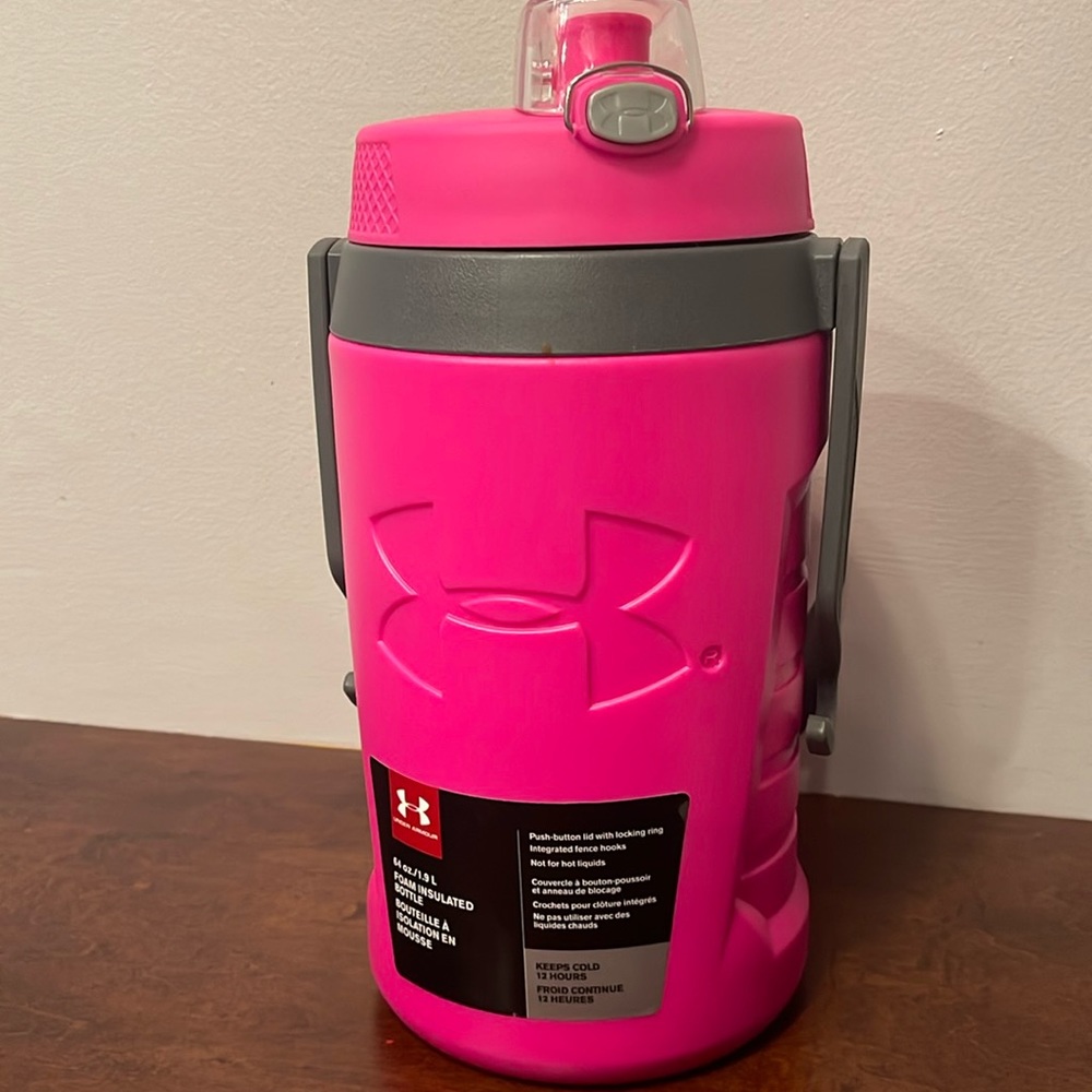 Under Armour pink insulated water bottle 64 oz